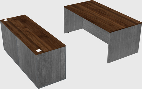 Parallel desk with credenza