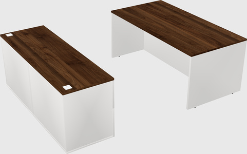Parallel desk with credenza