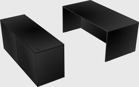 Parallel desk with credenza