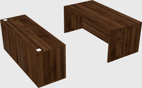 Parallel desk with credenza