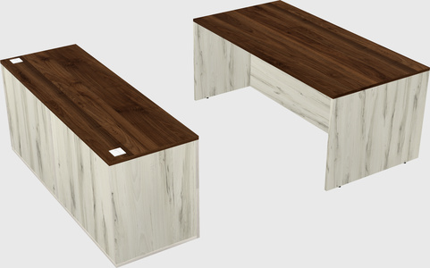 Parallel desk with credenza