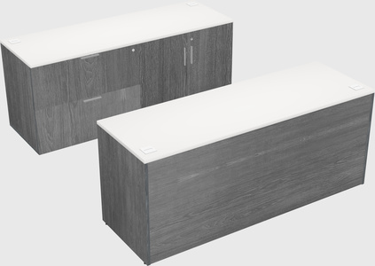 Parallel desk with credenza