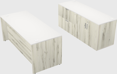 Parallel desk with credenza