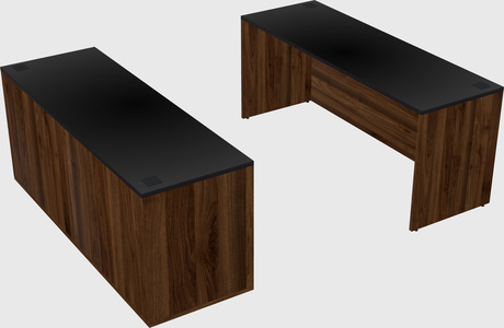 Parallel desk with credenza