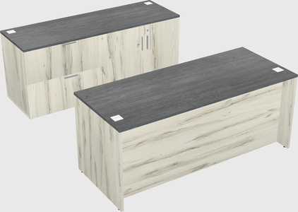 Parallel desk with credenza