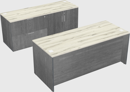 Parallel desk with credenza