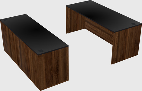 Parallel desk with credenza
