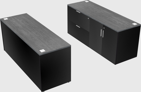 Parallel desk with credenza