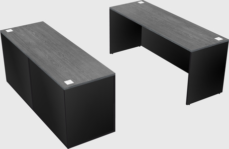 Parallel desk with credenza