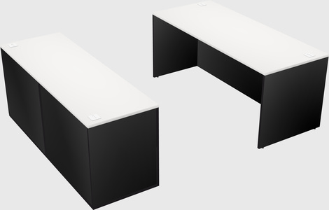 Parallel desk with credenza