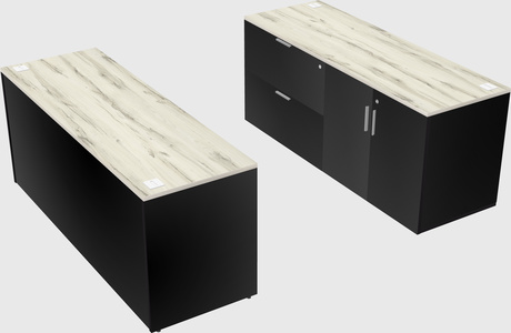 Parallel desk with credenza