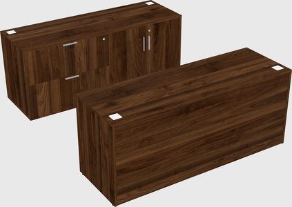 Parallel desk with credenza