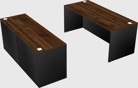 Parallel desk with credenza
