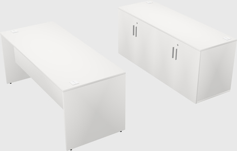 Parallel desk with credenza