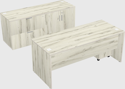Parallel desk with credenza