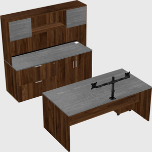 Parallel desk with credenza
