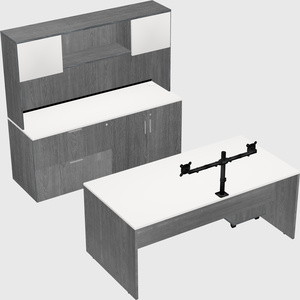 Parallel desk with credenza