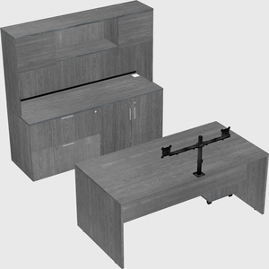 Parallel desk with credenza