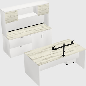 Parallel desk with credenza