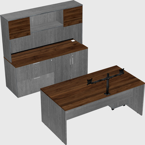 Parallel desk with credenza