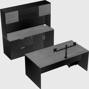 Parallel desk with credenza
