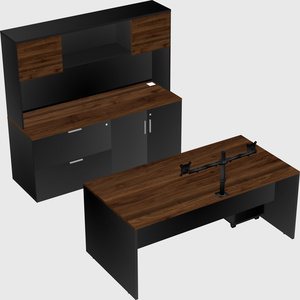 Parallel desk with credenza