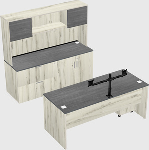 Parallel desk with credenza