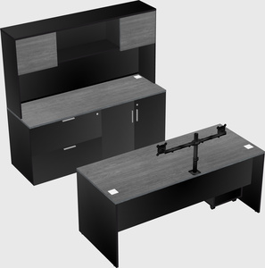 Parallel desk with credenza