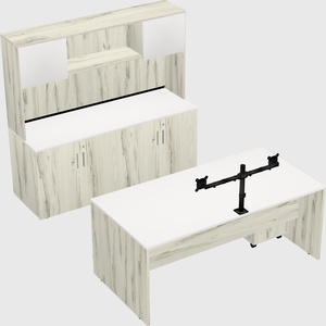 Parallel desk with credenza