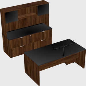 Parallel desk with credenza