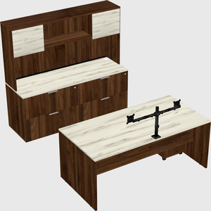 Parallel desk with credenza