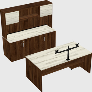 Parallel desk with credenza