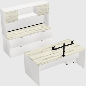 Parallel desk with credenza