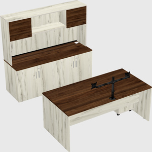 Parallel desk with credenza