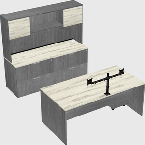Parallel desk with credenza