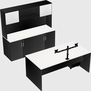 Parallel desk with credenza