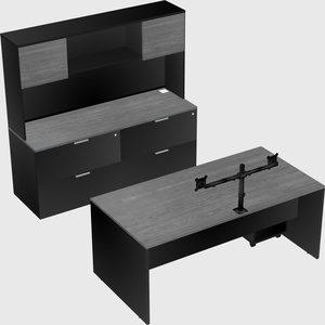 Parallel desk with credenza