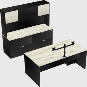 Parallel desk with credenza