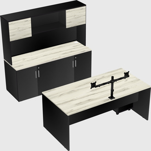 Parallel desk with credenza