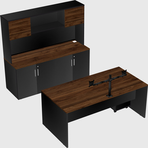 Parallel desk with credenza
