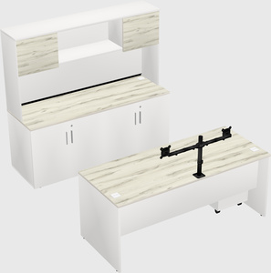 Parallel desk with credenza