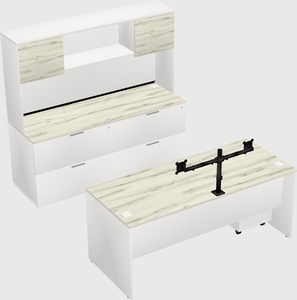 Parallel desk with credenza