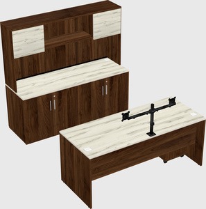 Parallel desk with credenza