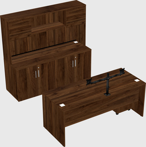 Parallel desk with credenza