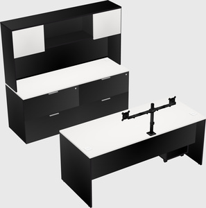 Parallel desk with credenza