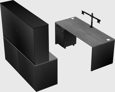 Parallel desk with credenza