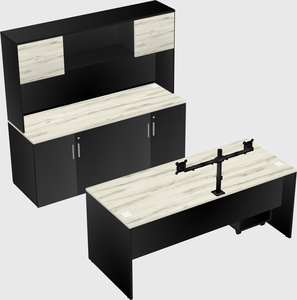 Parallel desk with credenza