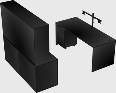 Parallel desk with credenza