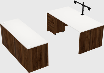Parallel desk with credenza
