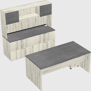 Parallel desk with credenza